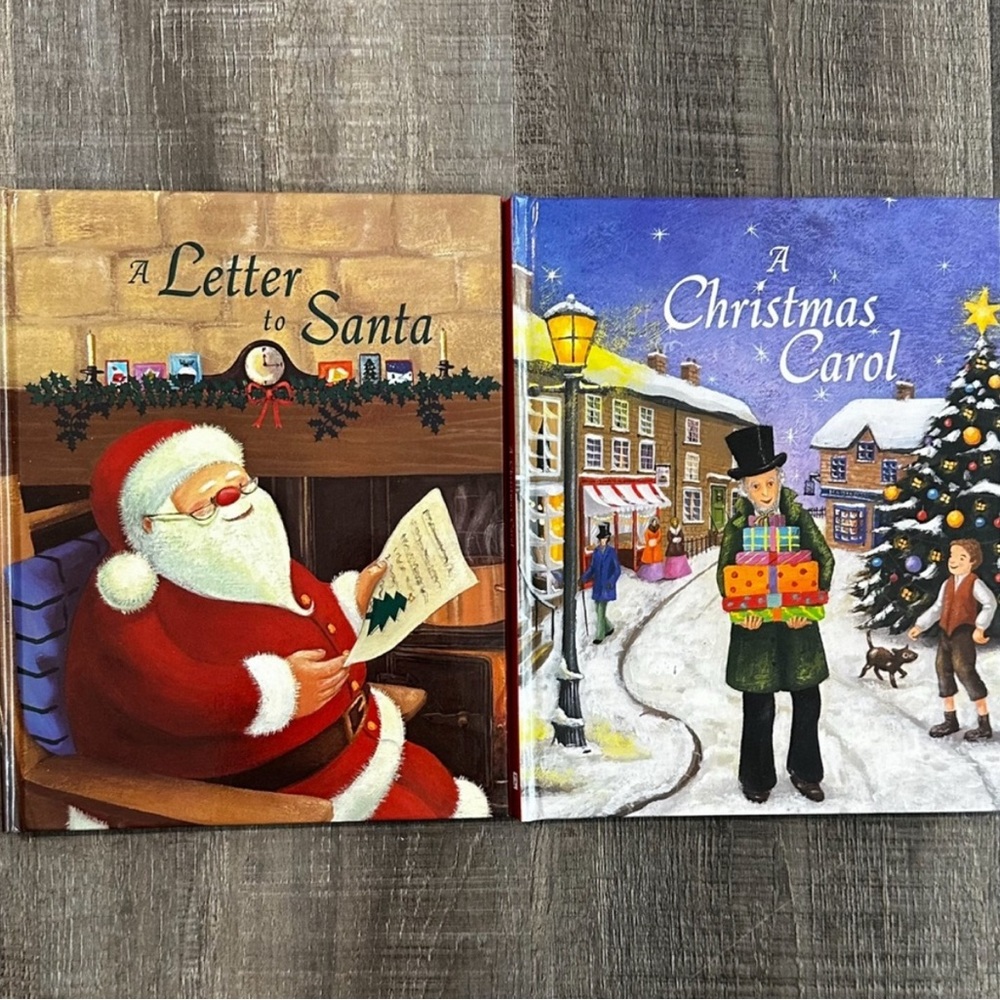 New Christmas Holiday Set of 2 Storybooks: A Letter to Santa & A Christmas Carol
